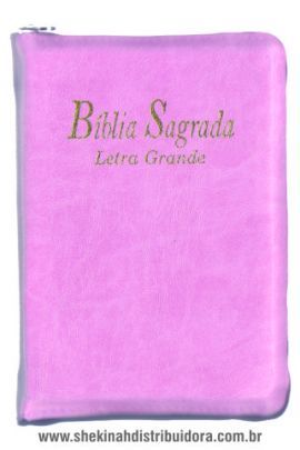 Biblia Letra Grande-rosa com harpa