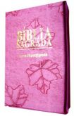 Biblia letra gigante - capa com ziper rosa