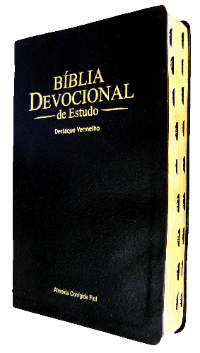 Biblia devocional de estudo - capa luxo preta
