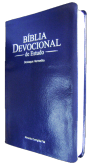 Biblia devocional de estudo - capa luxo azul